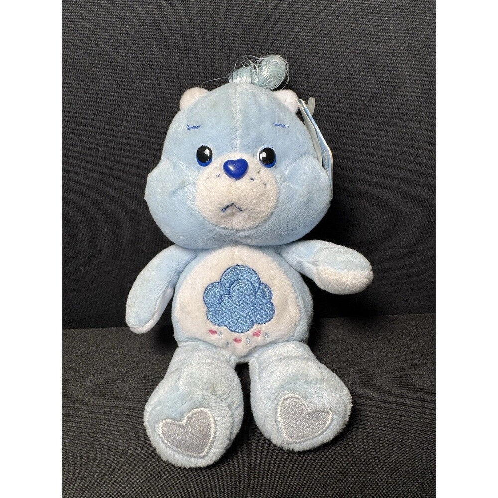 Care Bears Grumpy Bear 20th Anniversary 8" Blue Cloud Plush With Tag 2002 Rare